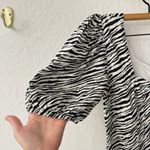Faithfull the Brand  Gabriela Zebra Stripe Black White Puff Sleeve Midi Dress M Photo 6