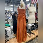 Long Bridesmaid Dress with Slit Pockets Chiffon Formal Dress for Women 12 Orange Photo 3