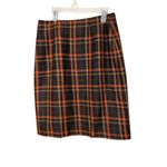 Vintage Michele Wool Blend Tartan Fringe Plaid School Girl Faux Wrap Skirt S Orange Photo 4