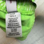 Luli Fama  Triangle Bikini Top Size D Cup Green & White Strip Striped Photo 6