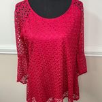 New Direction s Lace Hot Pink Blouse Photo 0
