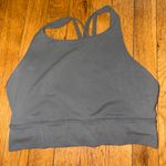 CRZ YOGA Womens Butterluxe Strappy High Neck Longline Sports Bra Gray Size M Photo 2