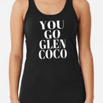 Bella Canvas Mean Girls womens medium dark gray racerback tank top "You Go Glen CoCo"​ Photo 0