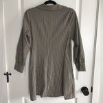 ZARA  Women's Black/White Check Long Sleeve Mini Dress V-Neck  Pockets Size XS Photo 3