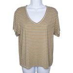 American Eagle‎ Womens Tan Green Soft & Sexy Striped Casual V Photo 1