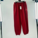 Nike NEW  Womens NikeLab Solo Swoosh Fleece Relaxed Pant Cedar Red Large Y2K Photo 9