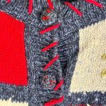 VTG Heirloom Collectibles Patriotic Patchwork Cardigan Sweater L Red White Blue Size L Photo 3