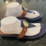 Ralph Lauren Lauren  Kalana Blue & Gold Thong Sandals Size 10 B Photo 1