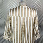 Selected Femme Jadine Shirt Dress Cream Gold Stripe Size 34 / US 4 *missing belt Photo 8
