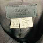 ZARA  Woman Lined Shacket Jacket Button Down Shirt Black Size 6 Collared Pockets Photo 2
