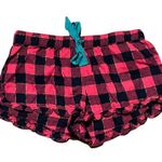 Aerie Woman’s Pink & Black Plaid Pajama Drawstring Shorts Size Small Photo 0