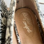 dexflex comfort  Womens Black White Floral Canvas Peep Toe Cork Wedges Size 7 W Photo 5
