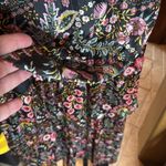 Forever 21  Black Metallic Floral Tiered Asymmetrical Maxi Dress Size Medium Photo 4