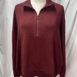 Lou & grey  Signaturesoft Plush Quarter Zip Pullover Sweatshirt Women XL Burgundy Photo 7