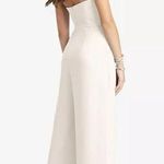 Dessy Collection Strapless Notch Crepe Jumpsuit Ivory White 3066 Wide Leg 10 Photo 1