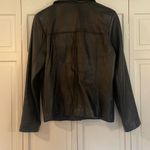 Nine West Vintage 100% leather black button front blazer jacket M Photo 10