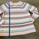 Lands’ End Drifter Multicolor Stripe Long Sleeve Pullover Sweater Women’s S White Photo 8