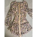 Buddy Love Women's Zozo Tiered Bell Sleeve Pink Gold Lightweight Dress XS EUC Photo 8