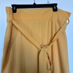 Women's Wide Legged Cropped Dress Pants Yellow Size L Photo 3