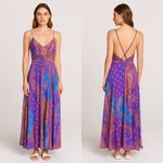 Issue Silk Beaded Paisley Maxi Dress Boho Evening Gown Open Back 90s Y2K Size 8 Photo 9