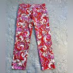 Trina Turk ♨️ Moss 2 Ankle Pants – Vibrant Red Multicolor Size 8 Photo 10