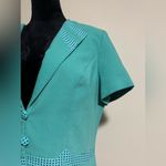 EUC MaDam Collection by Tally Taylor Blue and Black Button Down Blazer size 12 Photo 2