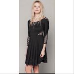 Free People To The Point Lace Cutouts Stretch Skater Dress Black Small Gothic Photo 1