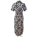 Old Navy Size S Floral Print Midi Shirt Dress Side Cutouts Tropical Beach Photo 2