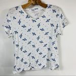 Coldwater Creek White T Shirt Blue Honey Bees Sz Small Petite Photo 0