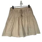 Gap  Beige Cotton Elastic Waist Front Tie Lined Mini Skirt Women Sz S Photo 0