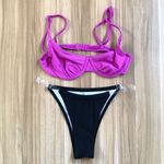 SheIn Bikini. Unique clear plastic straps. Xtra pink xhilirarion top. Size S. Photo 2
