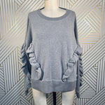 Madewell Mile(s) by‎  Gray Ruffle Sweatshirt Top Photo 2