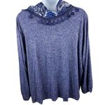 Avenue 30/32 Jersey Knit Purple Long Sleeve Attached Scarf Top Size 32W Photo 1