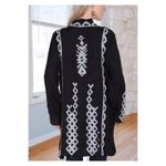 Johnny Was Black&White Embroidered Open Front Cotton Kimono Duster Jacket Sz.2X Photo 4