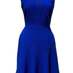 Cache  Electric Blue Lined Key Hole Front Dress Body Shaping Slimming $168 NWT Photo 0