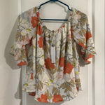 eight eight eight Three Eight Two Womens Blouse Floral Short Sleeve Multi Size Large NWT Photo 0