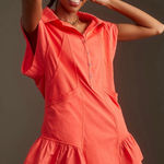 Daily Practice by Anthropologie Short Sleeve Tango Dress Coral Collared Size L Orange Size L Photo 0