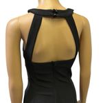 Crystal Doll  Black Padded Sleeveless Zip Back Button Neck Mini Dress Juniors 7 Photo 5