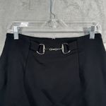 Isaac Hazan Skirt Size 6 Black Mini Silver Buckle Preppy Mod Indie Sleaze Y2K Photo 3