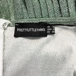 Pretty Little Thing Glitter Dress Womens US 4 Pleated Emerald Green Skater Glam Photo 4