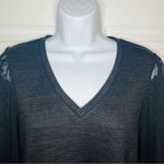 Modcloth  More After Midnight Top Black Long Sleeve Sheer Polka Dot Sleeve M NWT Photo 5