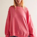 Free People Camden Sweatshirt Pullover Camellia Pink Oversized Slouchy XL Photo 0