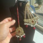 Indian Bollywood Style Gold Plated Wedding Fashion Bridal Jewelry Necklace Set Red Photo 1