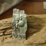 Spartan Mural Vintage Greek Warrior Brooch Shield Helmet Design Unique Split Silver Photo 3