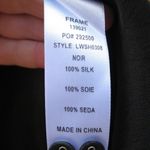 frame denim Frame Black Voluminous Tie Cuff Silk Top Blouse Photo 9