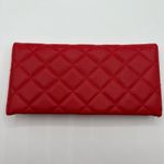 Badgley Mischka  Womens Vegan Leather Long Card Holder Wallet Red Quilted NWT Photo 3