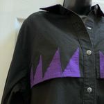 Vintage Roper Women’s Western Black Purple Button Up Shirt Size Large Made USA Photo 2