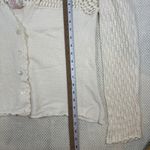 Sundance Cream Crochet Knit Button Front Cardigan Sweater Womens L Cotton Size L Photo 6