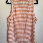 NWT J. Crew Factory Girlfriend Striped Tank Top in Washed Melon BY944 Orange Size L Photo 2