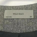 Women’s XS Wool Blend Longline Coat Herringbone Minimalist Zip Front Overcoat Gray Photo 1